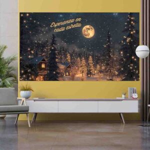 Backdrop de Nochebuena Bosque Nocturno