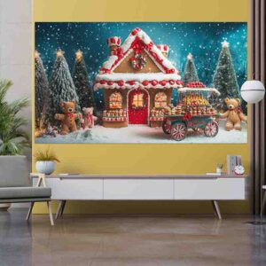 Backdrop Navideño Hogar de Jengibre