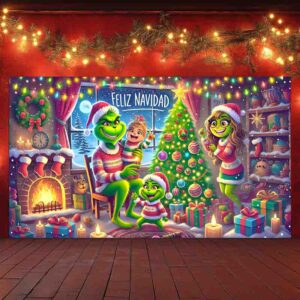 Backdrop photocall navidad  Reino Grinch