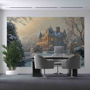 Backdrop de Nieve Invernal navidad Navidad Eterna