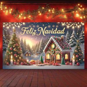 Backdrop Navideño Casa de Jengibre Navidad en Jengibre