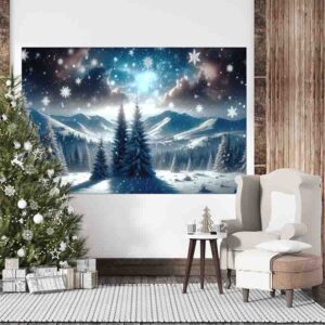 Fondo Copos de Nieve backdrop Camino hacia la Navidad