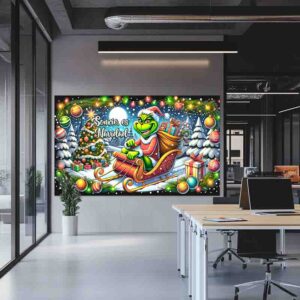 Backdrop photocall navidad  Mundo Grinch