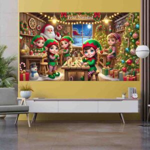 Fondo para Fotos de Navidad Taller de los Juguetes