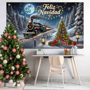 Photocall de Navidad con Tren Tren Polar y Nieve