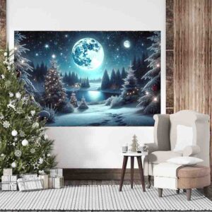 Backdrop de Nochebuena Aurora Navideña