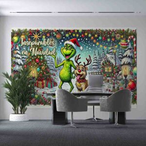 Backdrop photocall navidad  Grinch y Max