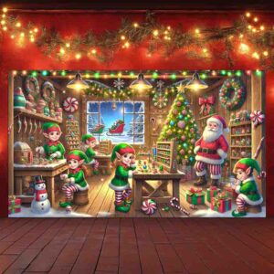 Fondo para Fotos de Navidad El Taller Mágico