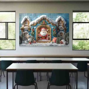 Backdrop de Nieve Invernal navidad Las Aventuras de Santa