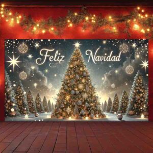 Fondo para Fotos de Fiesta Navideña  Navidad Iluminada