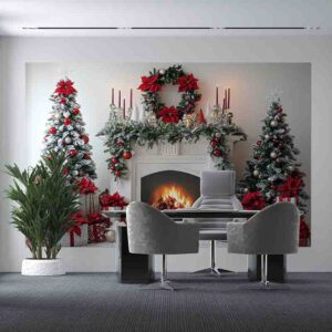 Backdrop Chimenea Navideña Estilo y Navidad