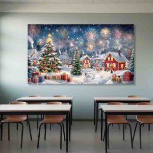 Fondo Navideño Villa Nevada Invierno en la Villa