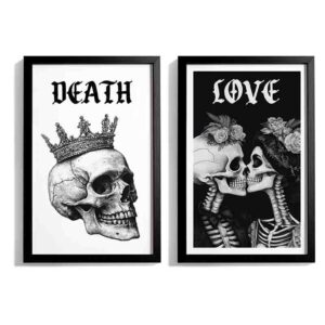 Kit 2pzas Cuadros Día de Muertos para Regalo Amor y Muerte