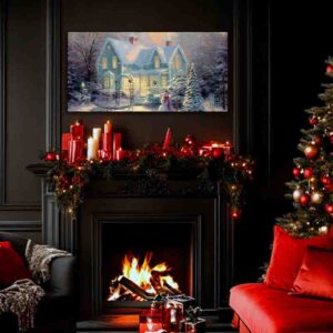 Cuadro Casa Navideña Pintoresca