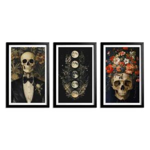 Pack Cuadros de Elegancia y Cráneos 3 Piezas