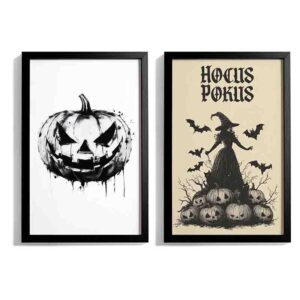 Pack 2pzas Cuadros Místicos Halloween Hockus Calabaza