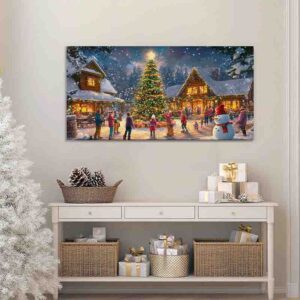 Cuadro Pueblo Navideño