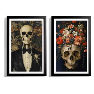 Kit  2pzas Cuadros Halloween Retrato de Catrina