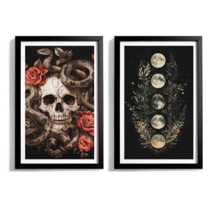 2 Pack Cuadros Vintage de Halloween Ritual de Calaveras