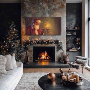 Cuadro Santa y Niño Navideño