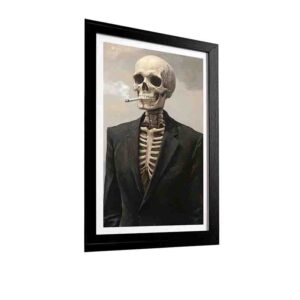 Cuadro Arte Cigarette Esqueleto Halloween