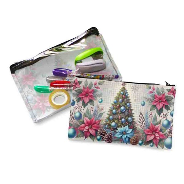 Estuchera Organizadora de Navidad Lapicera cf Brillo de Pino