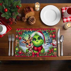 Tapetes Individuales del Grinch pequeño para comedor Mod. Venado