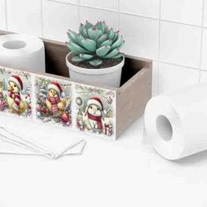 Vinil Decorativo de Cocina con Animales de la granja navideños