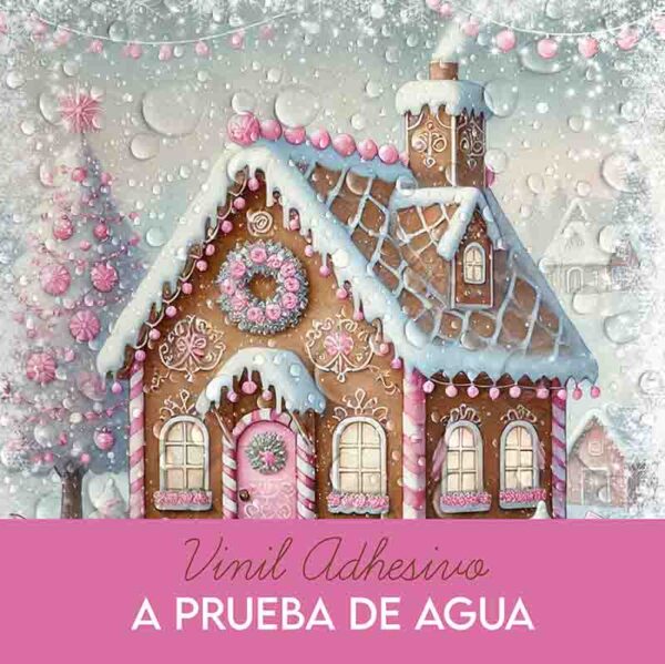 Azulejos Adhesivos Navideños Rosados para Cocina Baño - Image 7