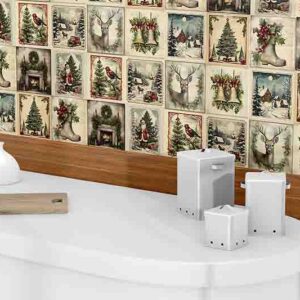 Vinil Decorativo Navidad para Cocina y Baño vintage