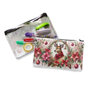 Lapicera Cosmetiquera Navideña de Tela Regalo para Mujer CF Noche del Reno