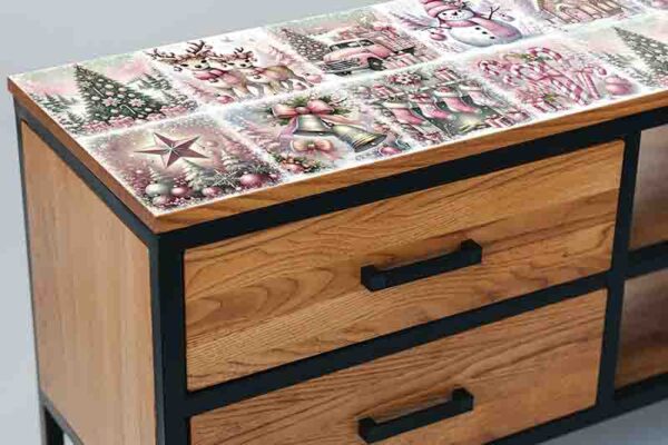 Azulejos Adhesivos Navideños Rosados para Cocina Baño - Image 10