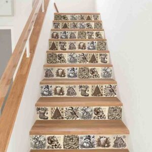 Vinilos Navideños Vintage para Cocina y Baño gravado vintage