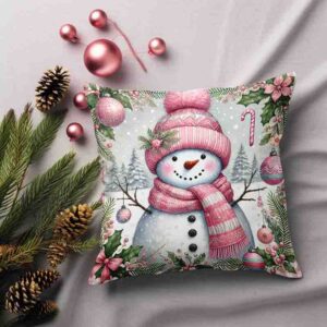Cojines navideños para sala rosas MOD. Alegría de Nieve