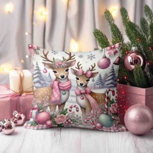 Rosa vintage cojines decorativos navideños MOD. Amor Nevado