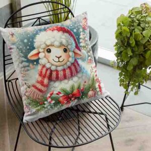 Cojines para sala navideños estilo Animales de la granja MOD.Borrego