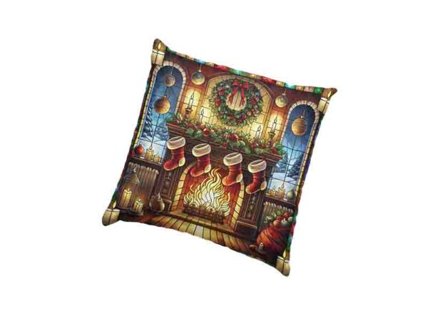 Cojines decorativos navideños estilo vitral MOD. Chimenea Encantada - Image 2