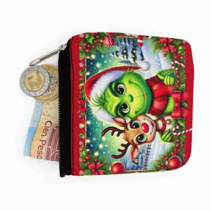 Detalles de navidad Monedero de tela navidad con el grinch MOD. Cómplices del Bosque