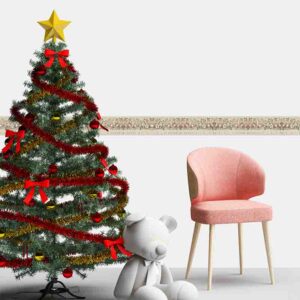 Decoración Navideña Instantánea Cenefas Adhesivas Elegancia en Blanco Navidad
