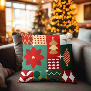 Cojines de navidad estilo Nórdico minimalista MOD. Flor de Nochebuena
