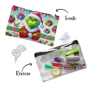Cosmetiqueras transparentes merry grinch mas para regalar MOD. Navidad a lo Grinch
