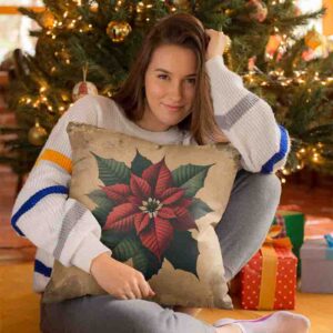 Elegantes cojines navideños estilo botánico sepia vintage MOD. Noche buena