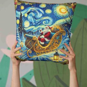 Cojines navideños elegantes estilo Noche estrellada MOD. Santa en la Noche Estrellada