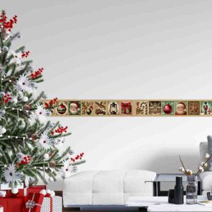 Decoración Navideña Instantánea Cenefas Adhesivas Tesoros Navideños