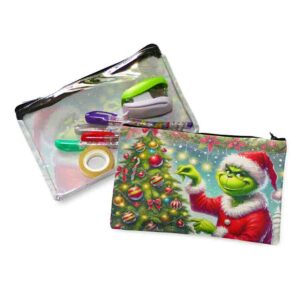 Detalles navideños lapiceras transparentes grinch sonriendo MOD. Toque Travieso