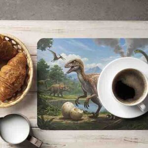 Mantel individual decoración dino bebe Mod.Velociraptor