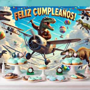 Backdrop  adornos de dinosaurios Mod.Escuadrón Aéreo