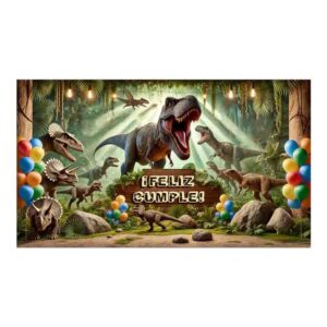 Backdrop decoración de dinosaurios para cumpleaños Mod.Fiesta en la Era Jurásica