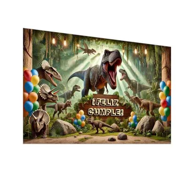 Backdrop decoración de dinosaurios para cumpleaños Mod.Fiesta en la Era Jurásica - Image 3