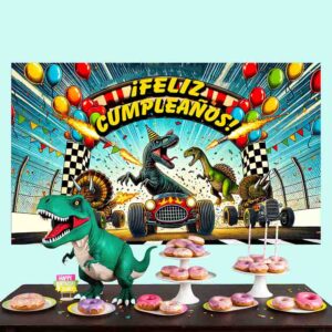 Backdrop feliz cumple dinosaurio Mod.Rugido en la Pista